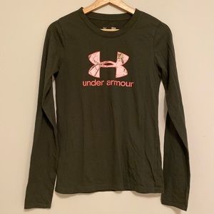 Under Armour Long Sleeve with pink camo logo